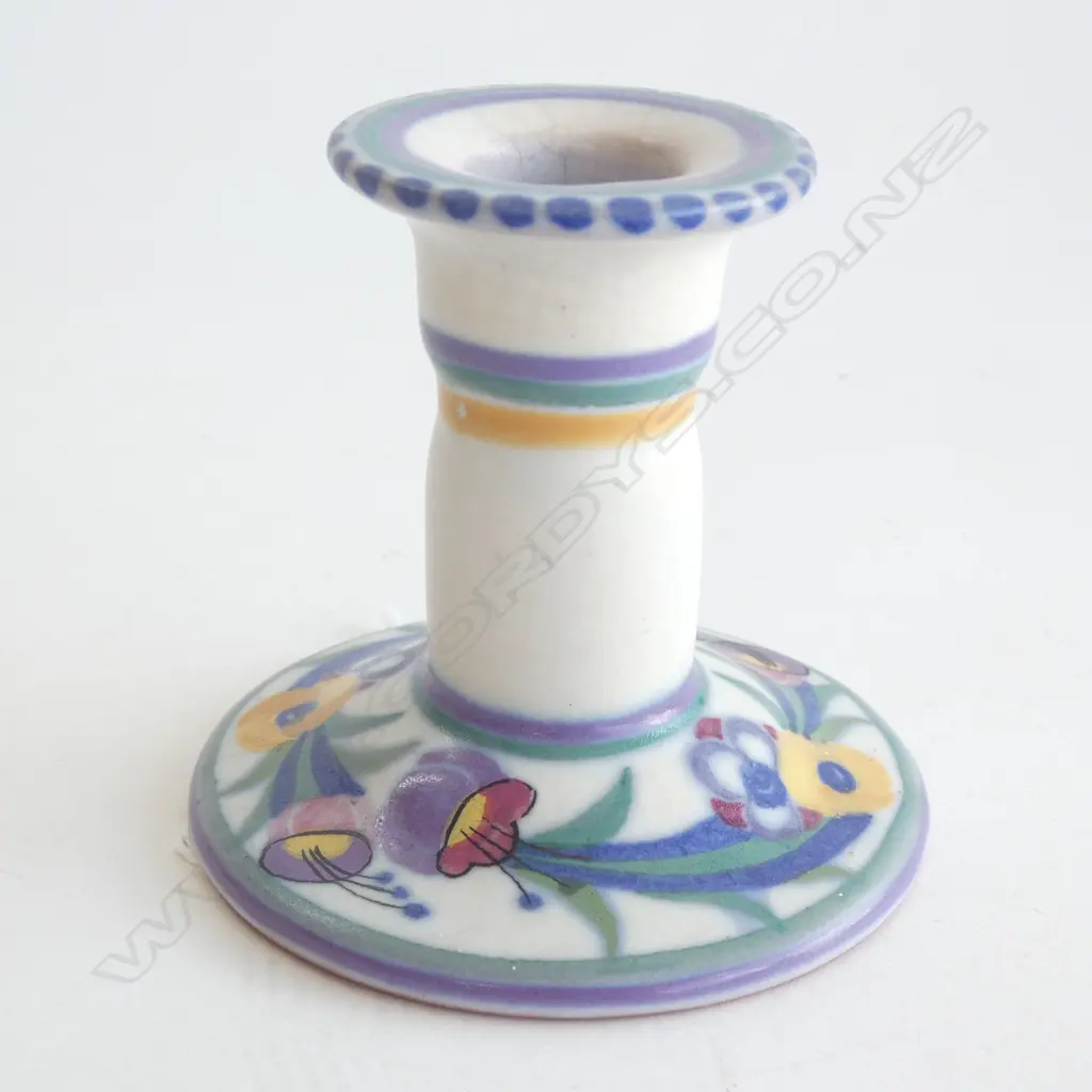 A POOLE (CARTER STABLER ADAMS) CANDLESTICK, FUCHSIA DESIGN. NO.940. DOROTHY JAMES, H.75mm Image 1++