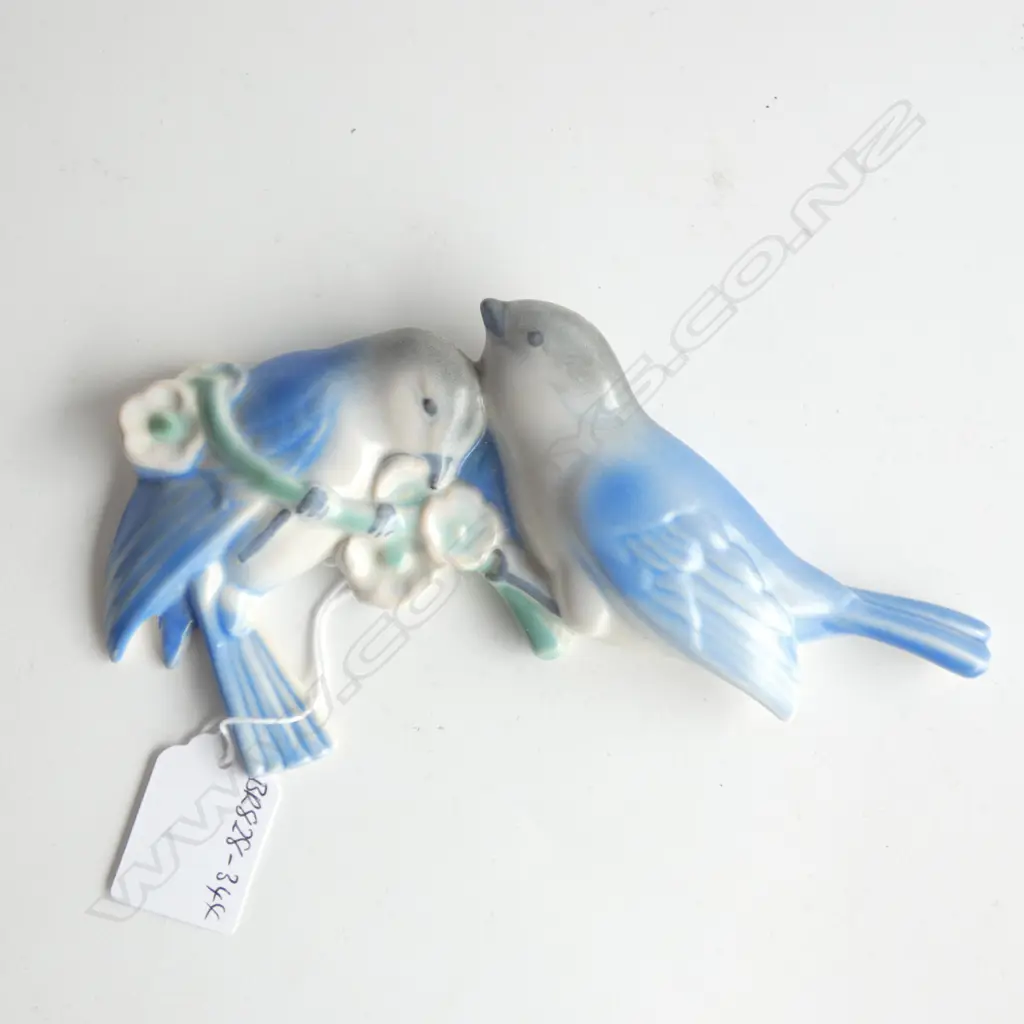 A PAIR OF WALL MOUNTED POOLE BLUEBIRDS… Image 1++