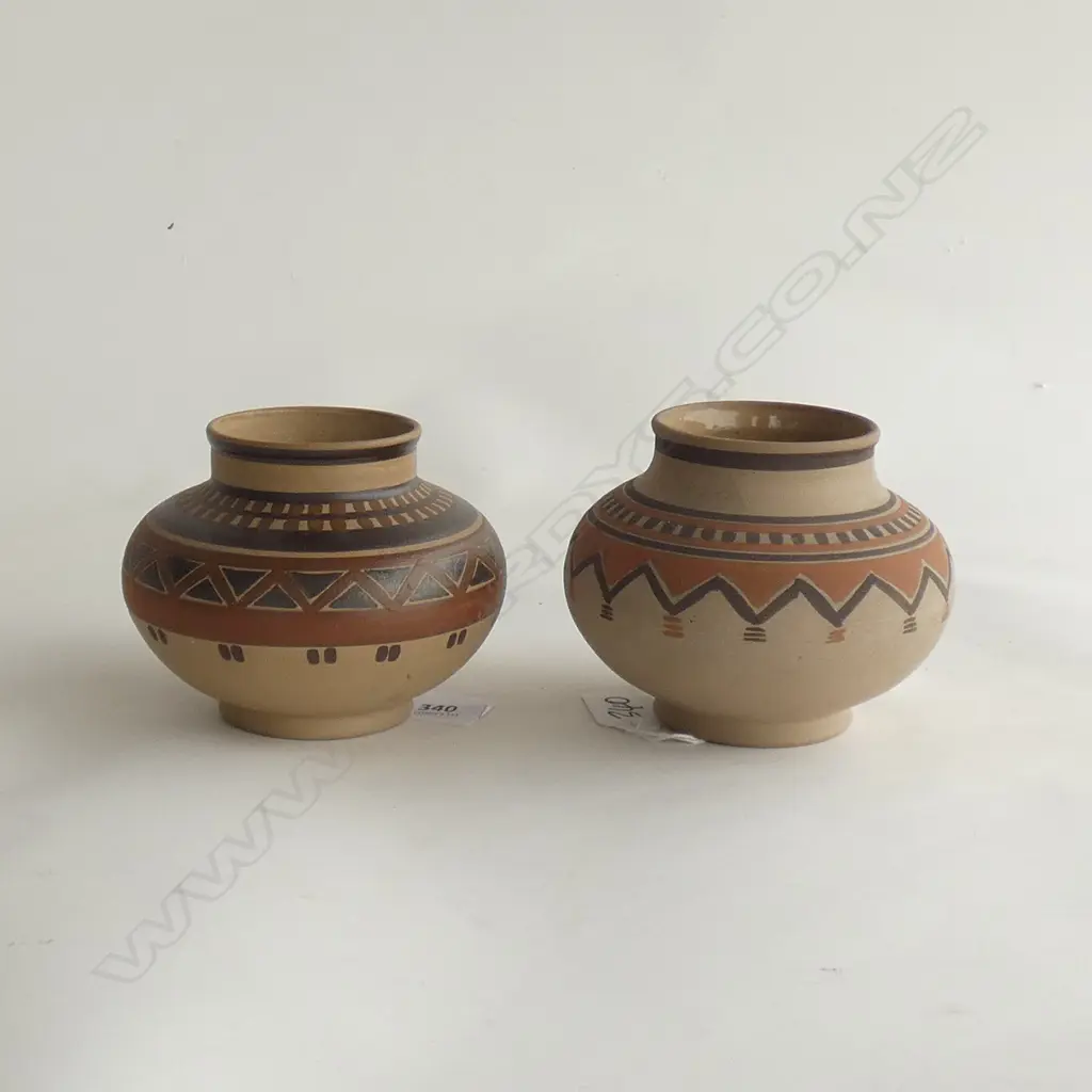 TWO POOLE (CARTER STABLER ADAMS) TERRACOTTA VASES, H.100mm Image 1++