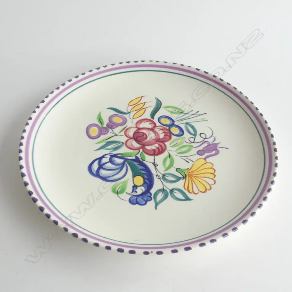 A POOLE ROUND PLATE, by GWEN HASKINS (1938-77), Dia.510mm Image 1++