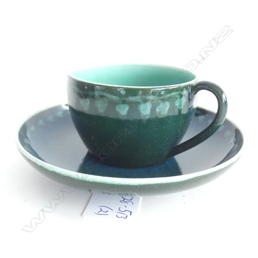 A RUSKIN DEMITASSE CUP AND SAUCER… Image 1++