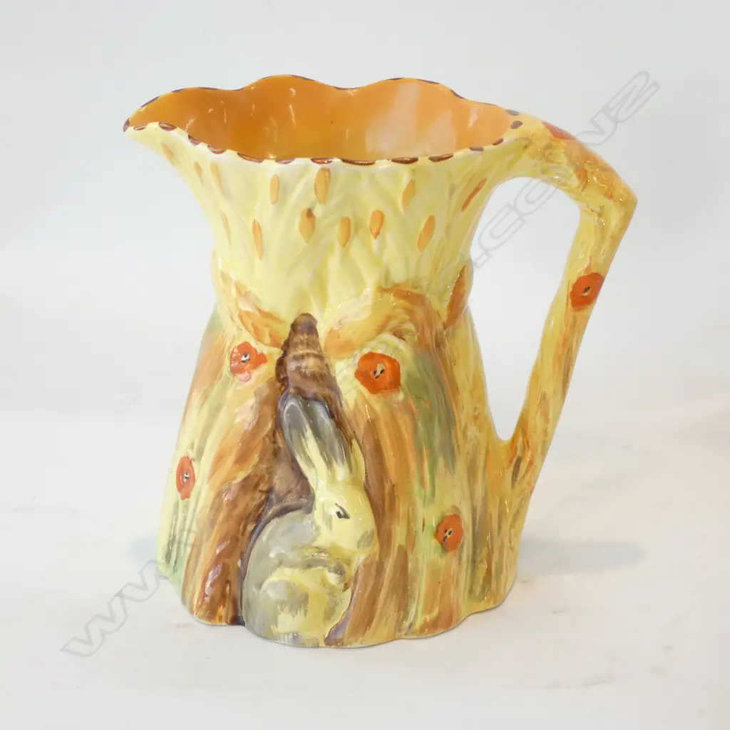 A BURLEIGH WARE JUG, RABBIT AND CORN STOOKS Image 1++