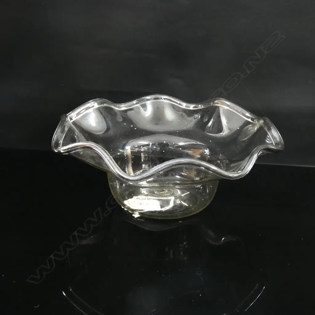 A GLASS HAND BLOWN BOWL, 230 X 60mm Image 1++