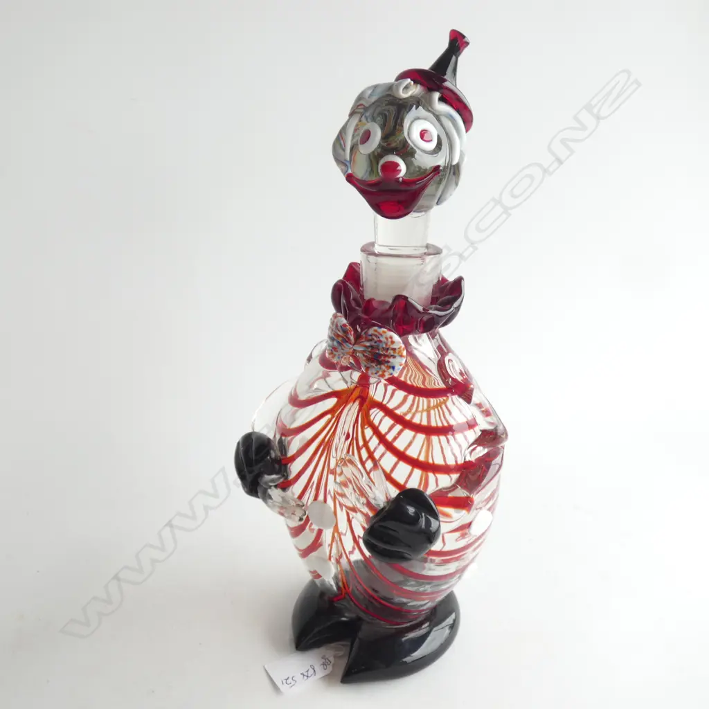 A GLASS MURANO CLOWN DECANTER, H.320mm Image 1++