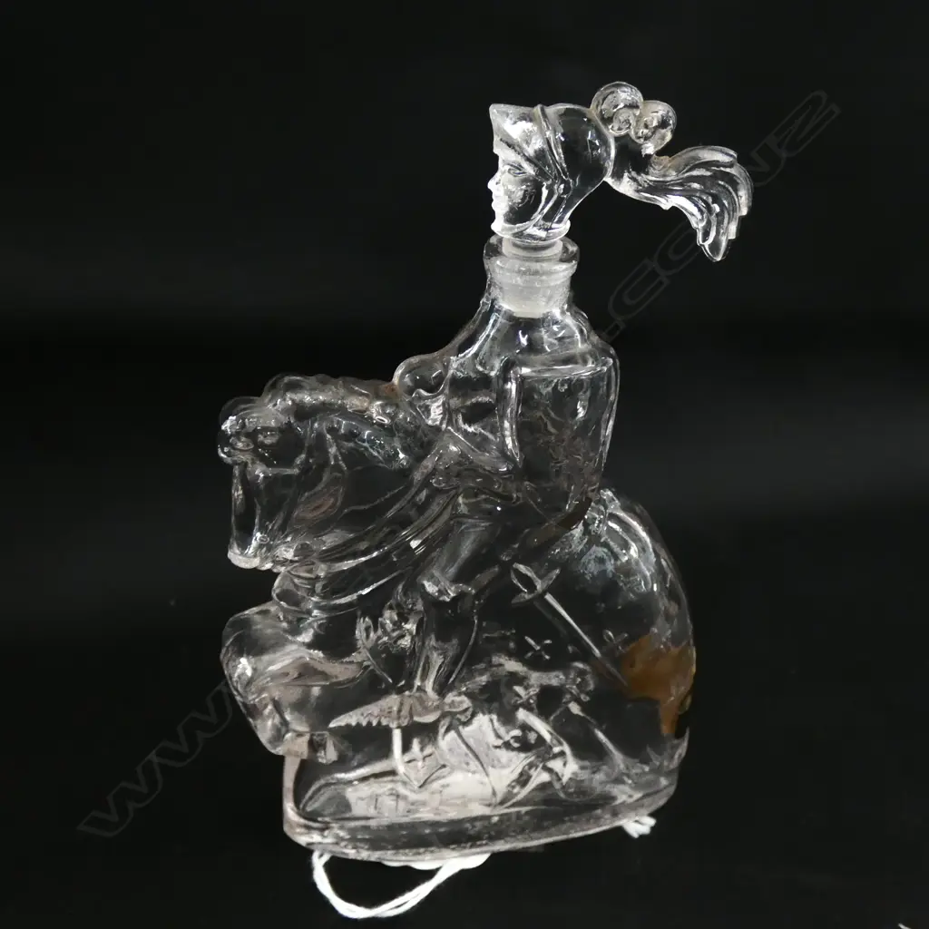 AN ART DECO PERFUME BOTTLE (CZECH?),  A SMALL MURANO OPALESCENT BOWL & A SMALL GLASS BOTTLE SCENT BOTTLE… Image 1++