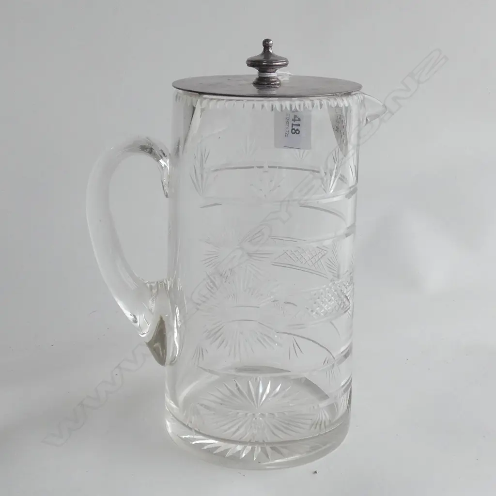 A VICTORIAN CRYSTAL WATER JUG, H.230mm Image 1++