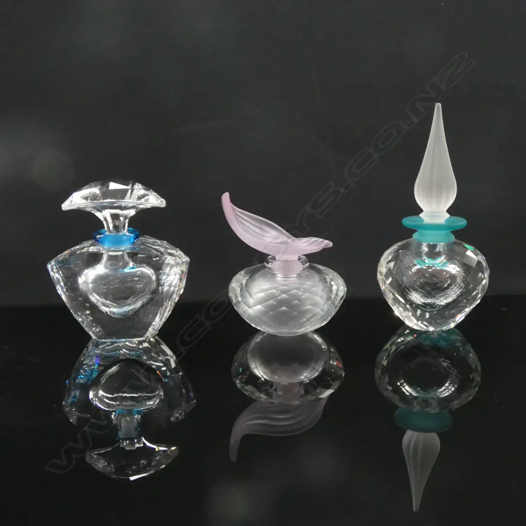 3 SWAROVSKI CRYSTAL SCENT BOTTLES -(001 /002 & 003) - ALL IN ORIGINAL BOXES W SLEEVES  Image 1++