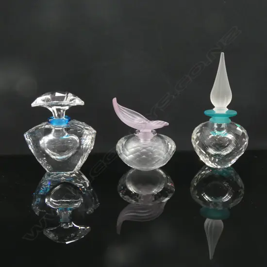 3 SWAROVSKI CRYSTAL SCENT BOTTLES -(001 /002 & 003) - ALL IN ORIGINAL BOXES W SLEEVES 