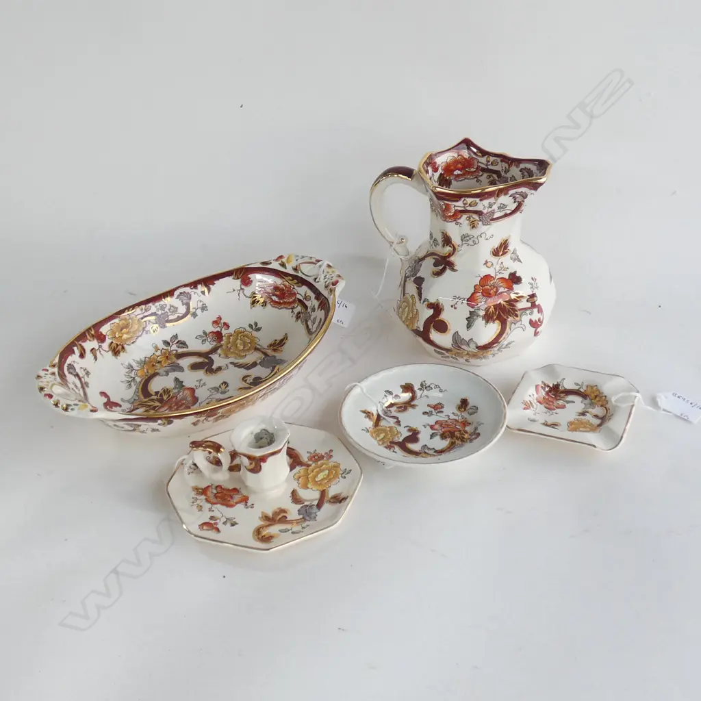 5PCS  MASONS IRONSTONE, BROWN VELVET PATTERN Image 1++