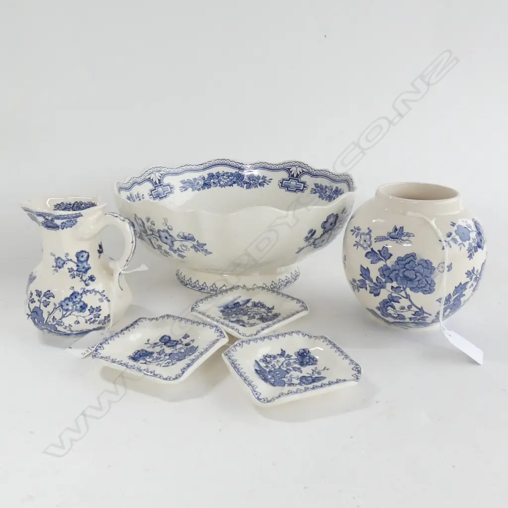 MASONS IRONSTONE MANCHU PATTERN, BOWL, JAR, JUG & 3 DISHES Image 1++