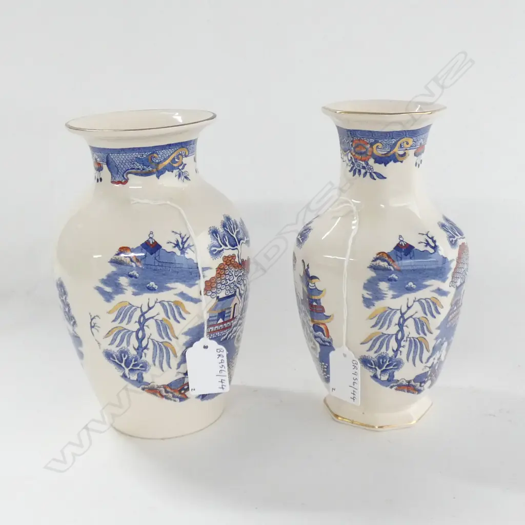 2 MASONS IRONSTONE GOLD WILLOW VASES Image 1++