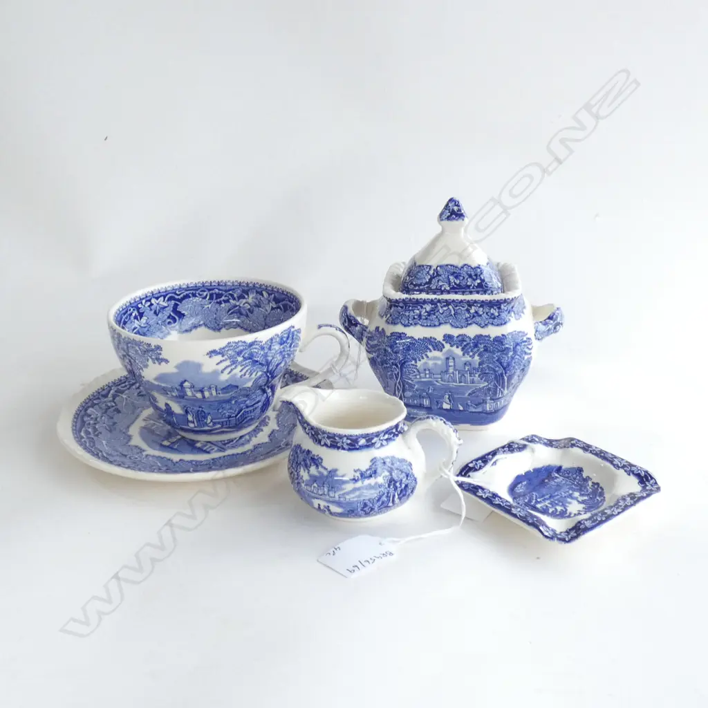 4PCS  ANTIQUE MASONS IRONSTONE, B&W VISTA PATTERN Image 1++