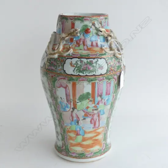 LARGE REPAIRED FAMILLE ROSE VASE H.320mm