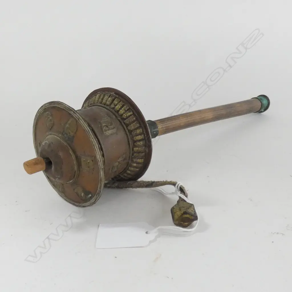OLD TIBETAN PRAYER WHEEL  Image 1++