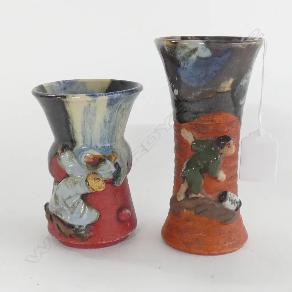 TWO JAPANESE SUMIDA GAWA VASES Image 1++