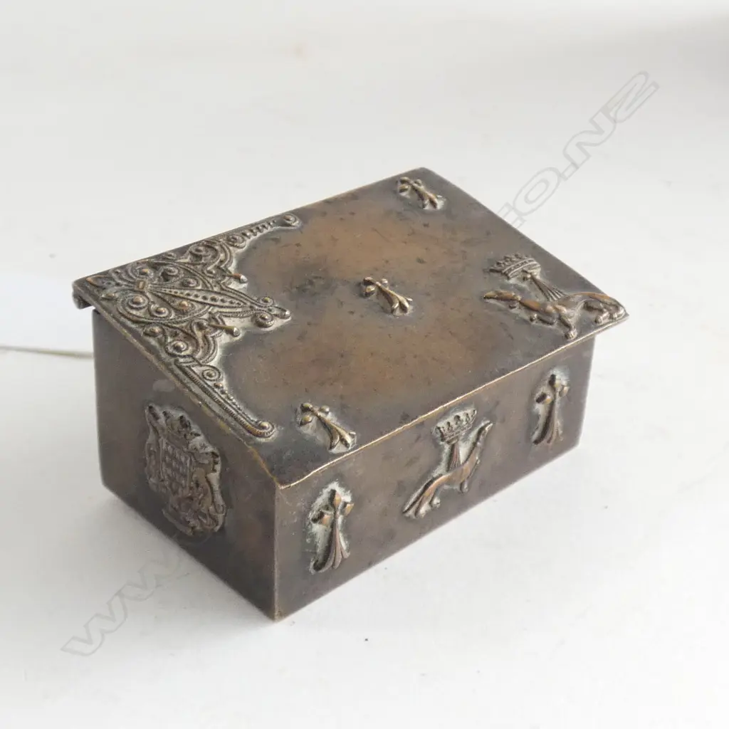 VINTAGE METAL STAMP BOX W.55mm Image 1++