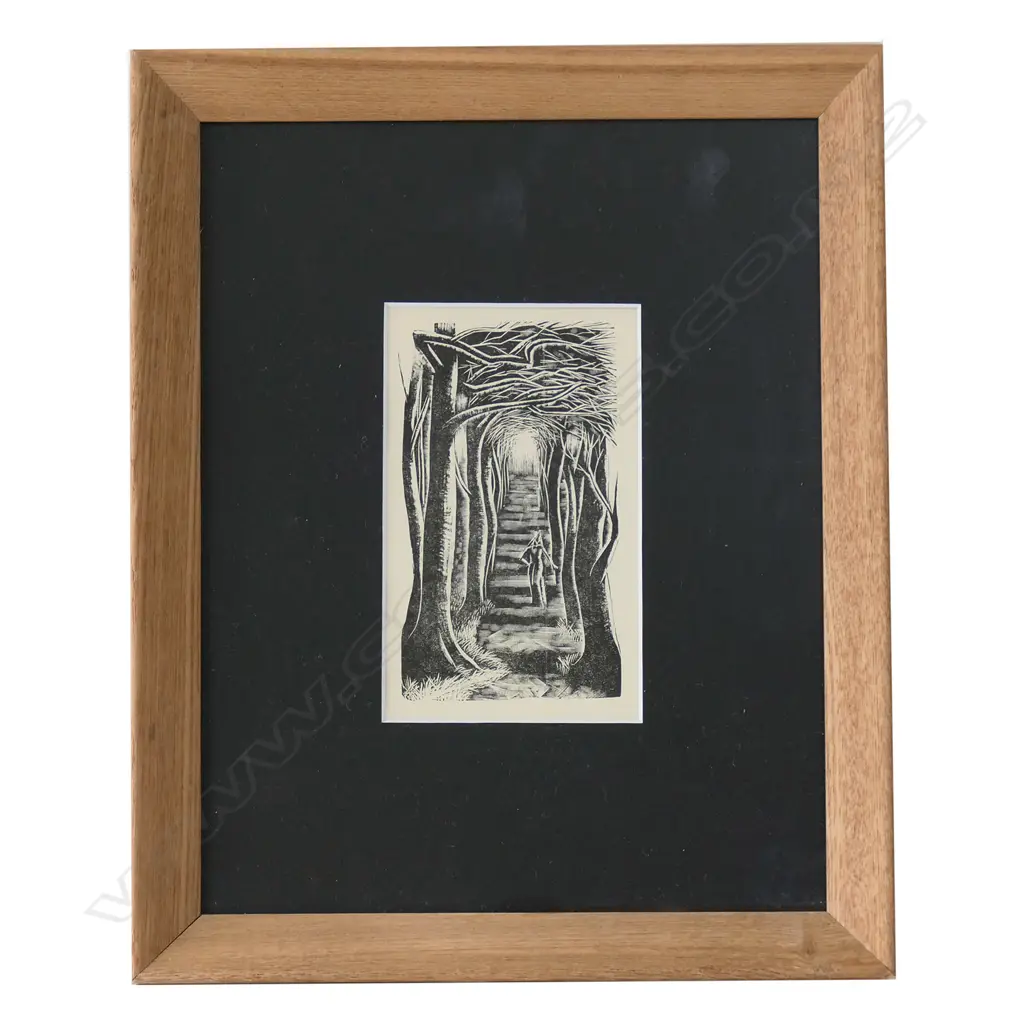 C. 1940S S. B. MACLENNAN WOODCUT - THE AVENUE, UNSIGNED/UNEDITIONED, H. 120 X W. 75mm Image 1++