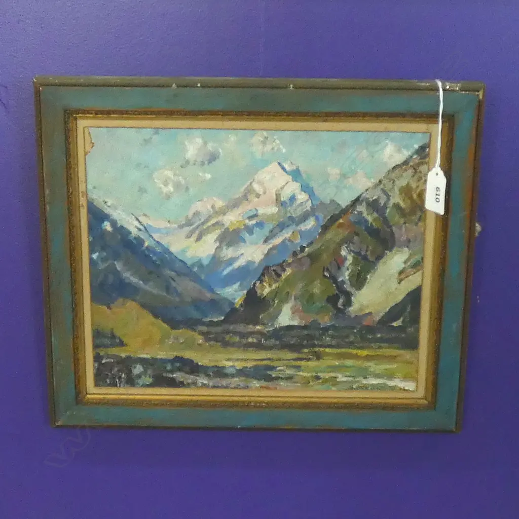 DUNCAN DARROCH 'MOUNT COOK' OIL ON BOARD 275 X 225mm... Image 1++