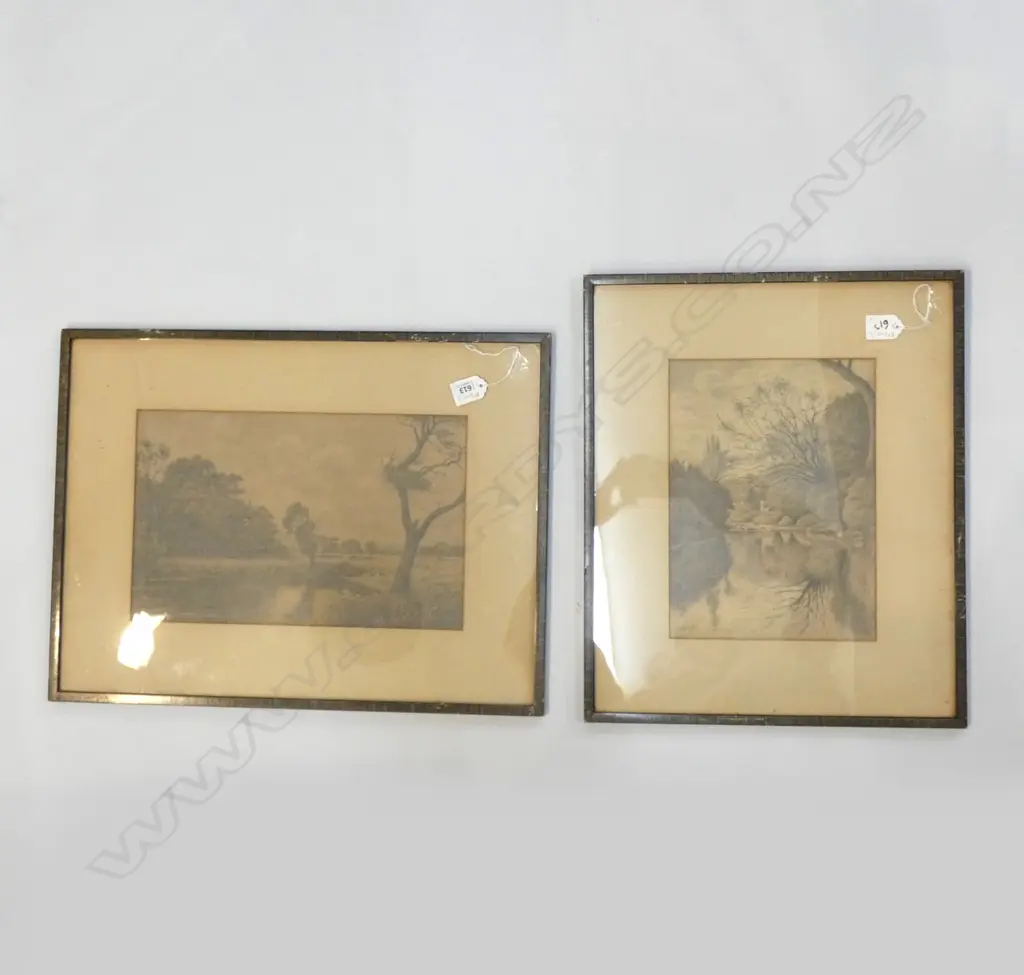 FREDERICK SYKES (1867-1945) 2 LANDSCAPE (DUNEDIN) SKETCHES, SIGNED, 275 x 200 & 215 x 340mm Image 1++