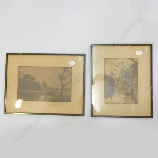 FREDERICK SYKES (1867-1945) 2 LANDSCAPE (DUNEDIN) SKETCHES, SIGNED, 275 x 200 & 215 x 340mm