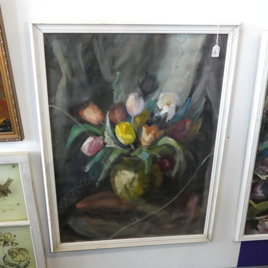 STILL LIFE SIGNED ROGERS OIL PASTEL A/FH850 W640 Image 1++