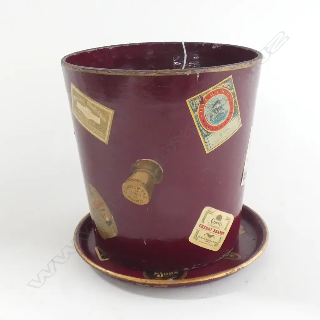1950s ENGLISH PAPIER MACHE BAR TRAY AND CHAMPAGNE BUCKET Image 1++