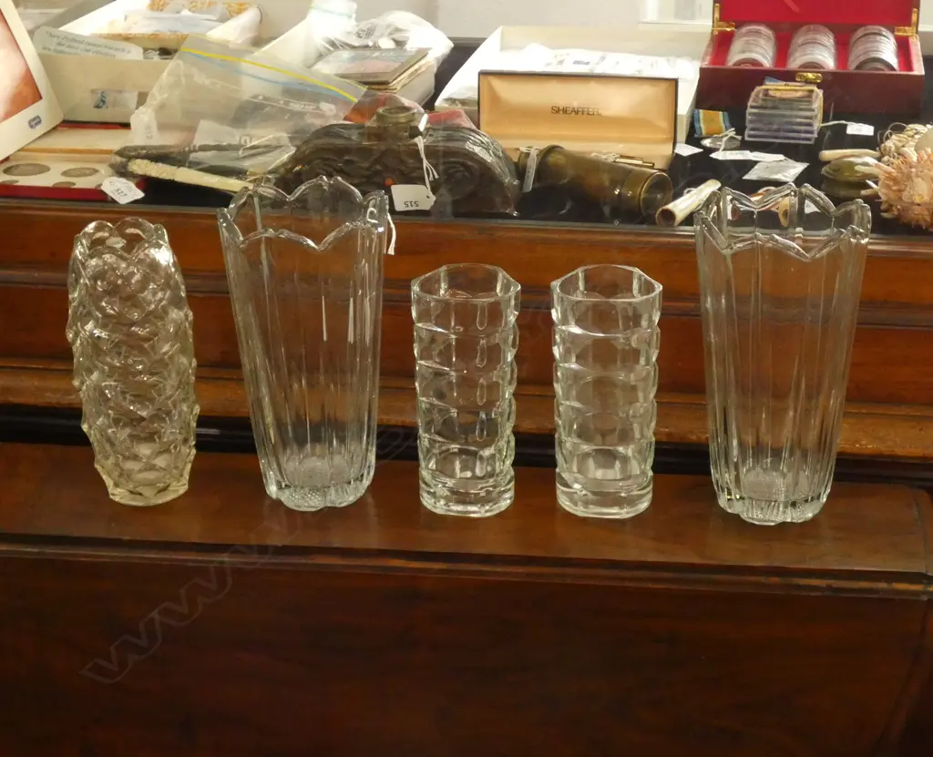 5 GLASS VASES H.225mm Image 1++