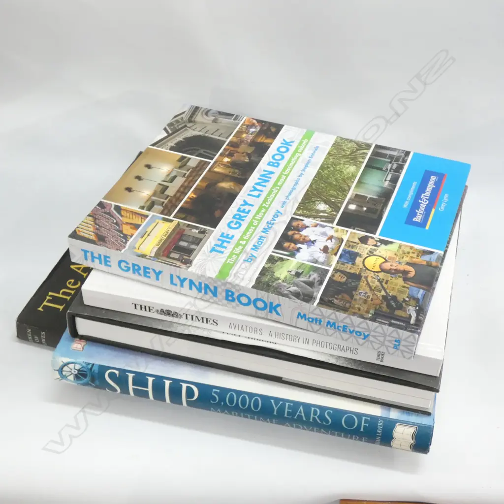 5 COFFEE TABLE BOOKS; GREY LYNN,2x AVIATION, AMERICAS CUP, SHIP Image 1++