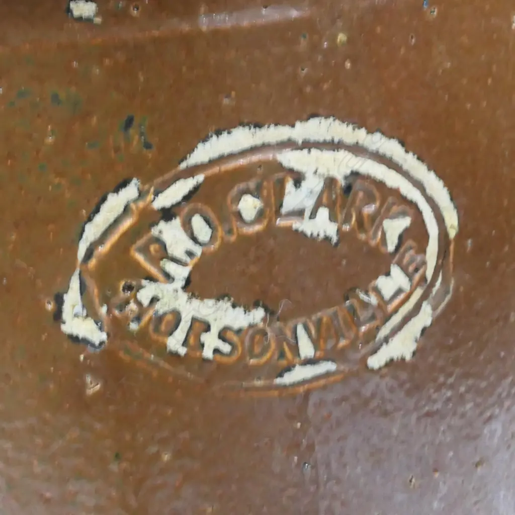 NZ COLONIAL  'RC CLARK, HOBSONVILLE' SALT GLAZED GULLY TRAP, H. 360MM Image 1++
