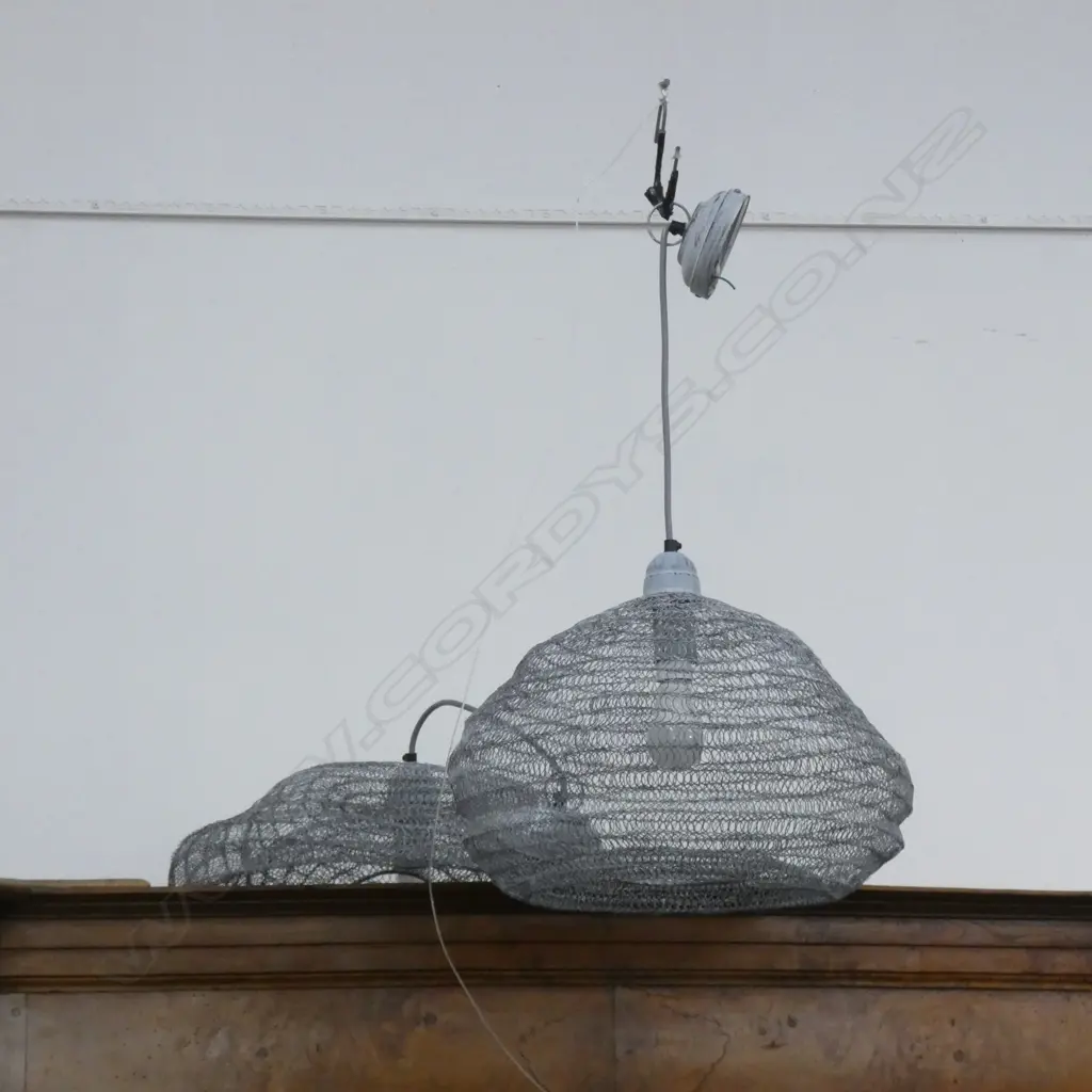 2 WIRE BASKET PENDANT LIGHTS  Image 1++