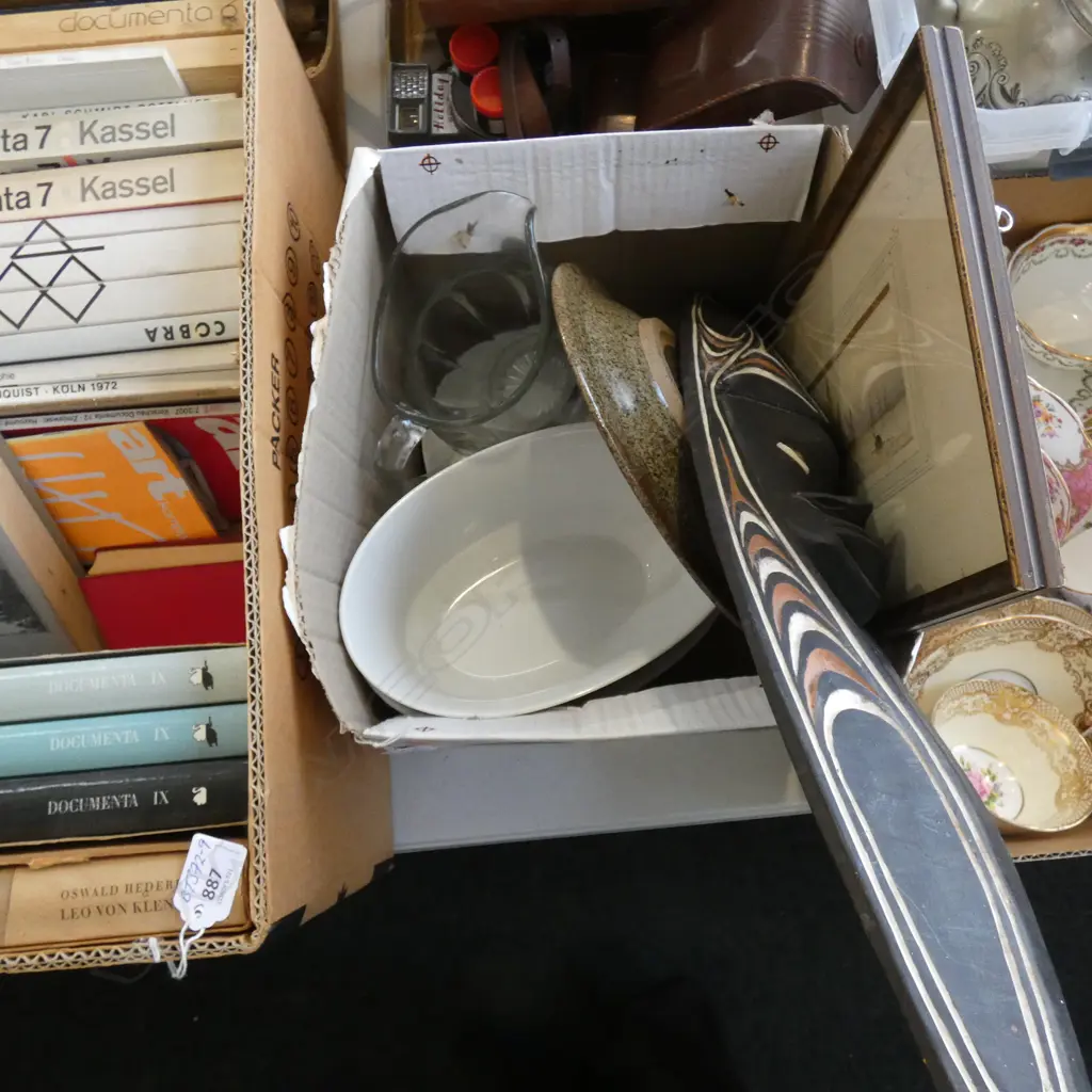BOX LOT PNG MASK, JUG, WHITE CHINA, W/C ETC Image 1++