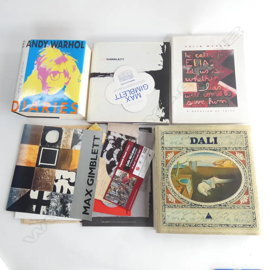 BOX ART BOOKS. GIMBLETT. WARHOL. MCCAHON. DALI.. Image 1++