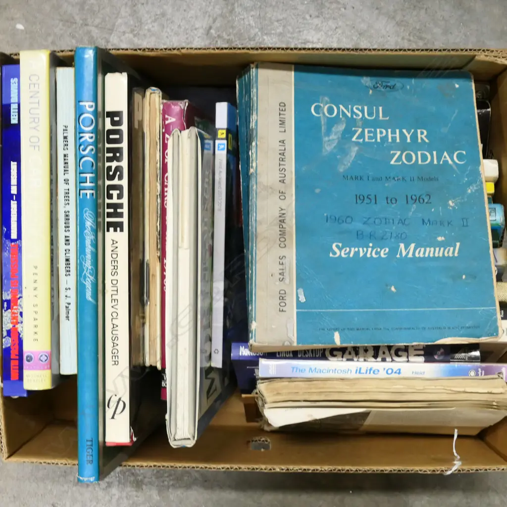 BOX LOT CAR BOOKS & ASSTD OTHERS Image 1++