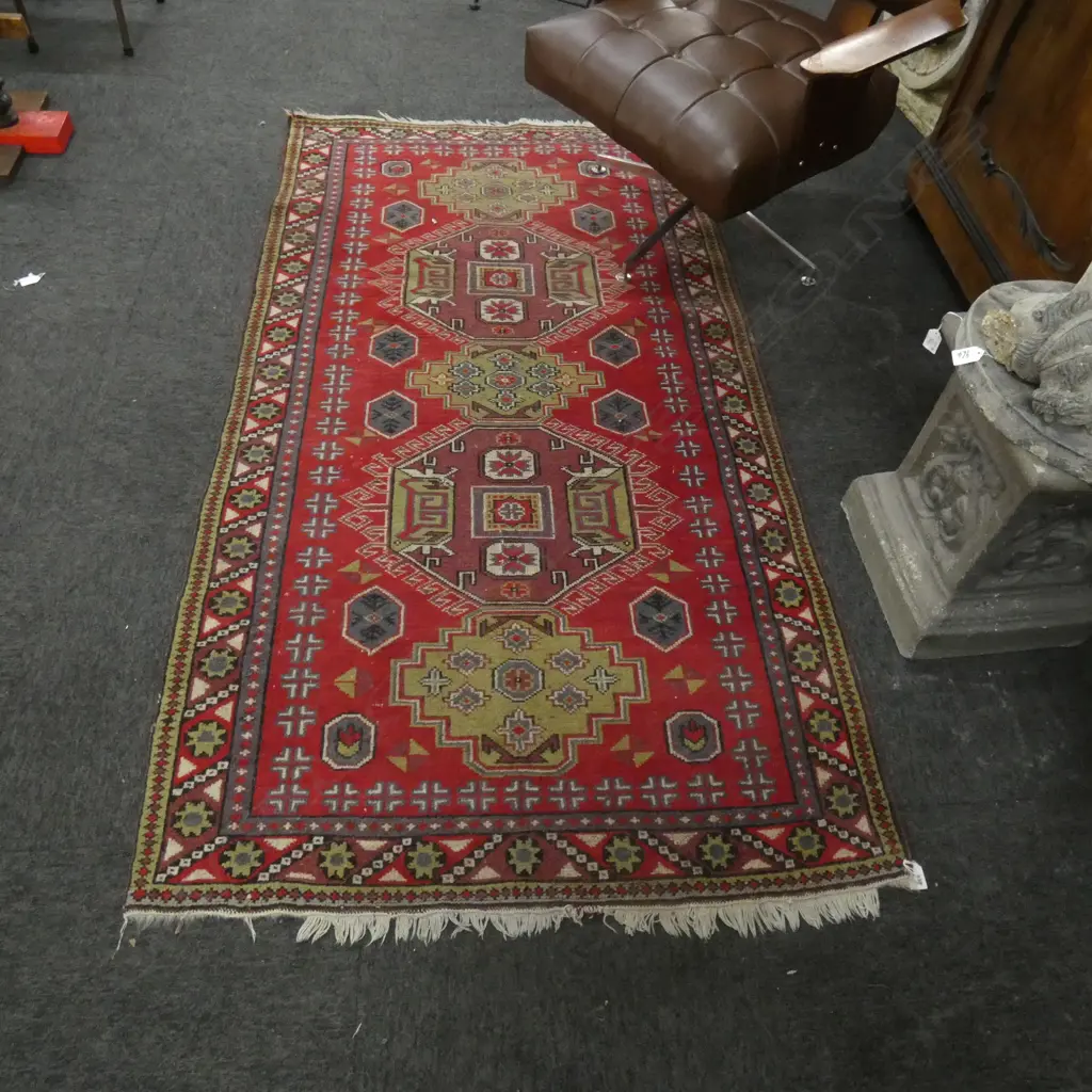 HAND KNOTTED RUG WOOL PILE 1900x1000mm Image 1++