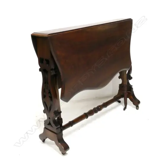 VICTORIAN WALNUT SUTHERLAND TABLE, 900 X 160 X 750MM, (EXT W. 970MM)