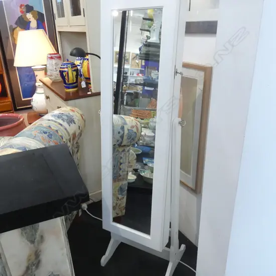 WHITE DRESSING MIRROR HOLDS ASST. SEWING SUPPLIES H.1470mm