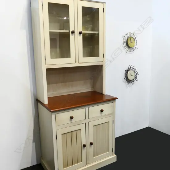 COUNTRY STYLE DISPLAY CABINET IN 2 PARTS...