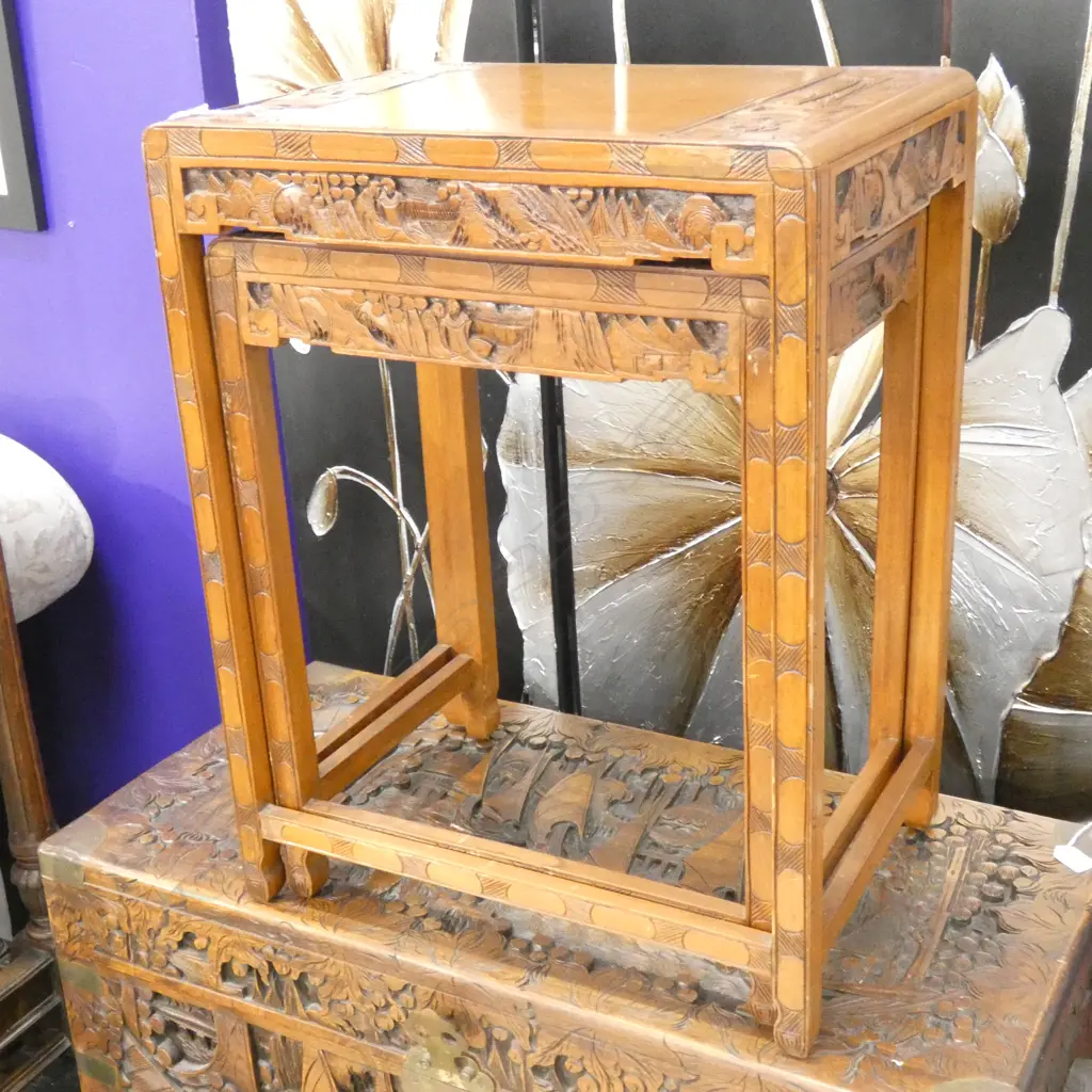 2 NESTING ORIENTAL SIDE TABLES H.650mm Image 1++