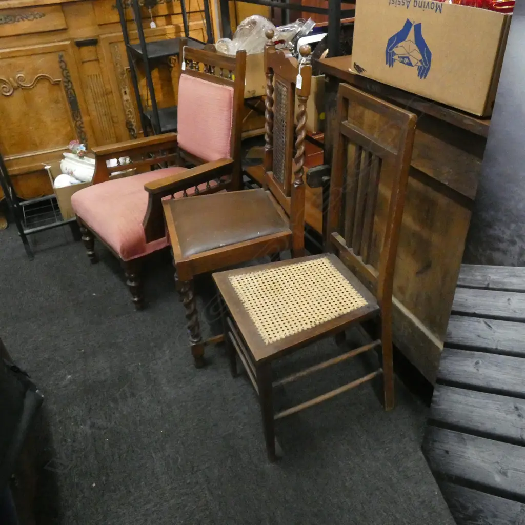 3 EDWARDIAN COLONIAL CHAIRS Image 1++