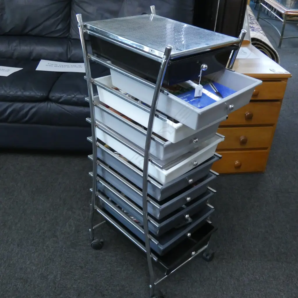 CONTEMPORARY 10 TRAY UNIT w. ART SUPPLIES Image 1++