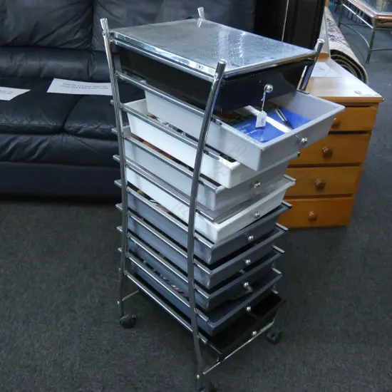 CONTEMPORARY 10 TRAY UNIT w. ART SUPPLIES