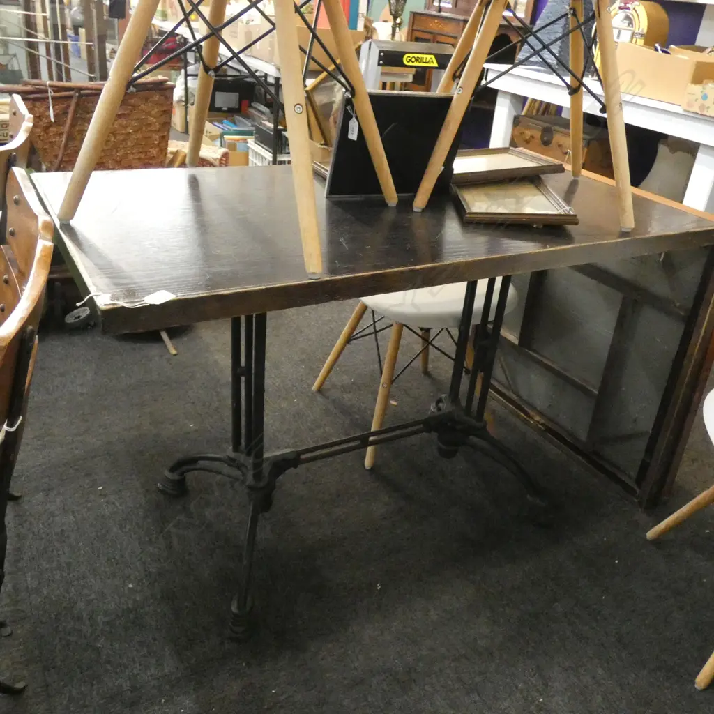 CONSOLE TABLE WOODEN TOP IRON LEGS Image 1++
