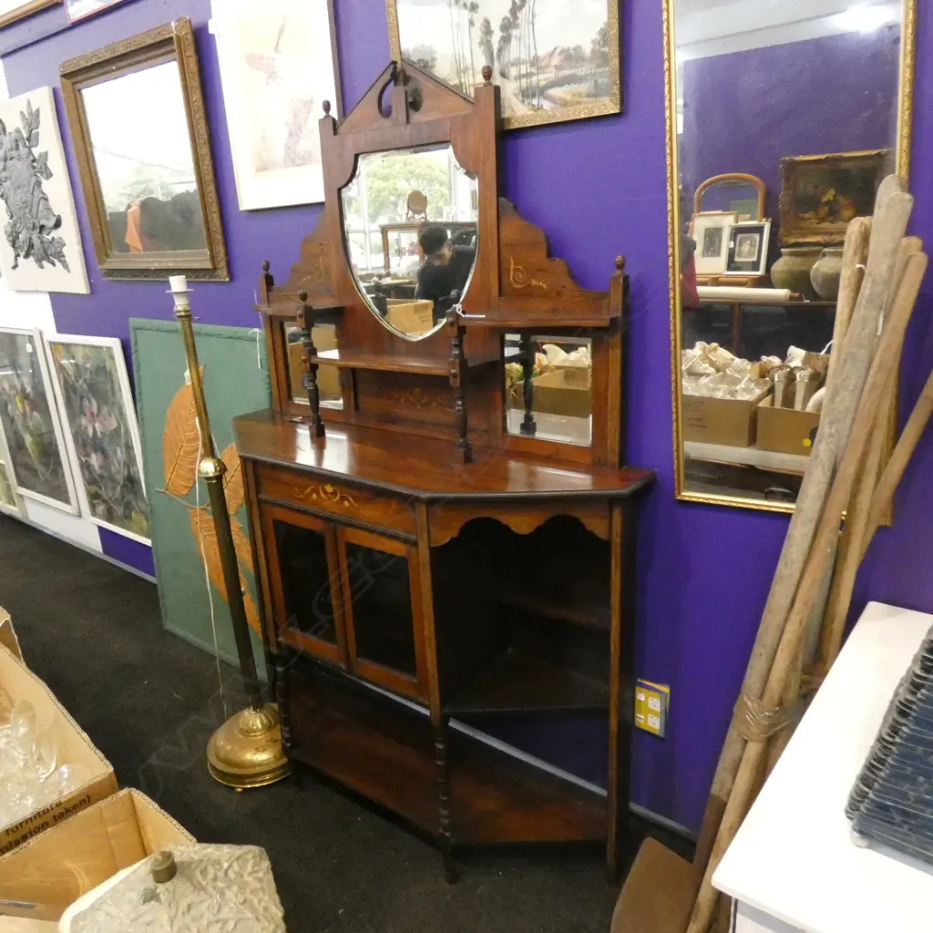 EDWARDIAN ROSEWOOD SIDEBOARD H1700 one leg a/f Image 1++