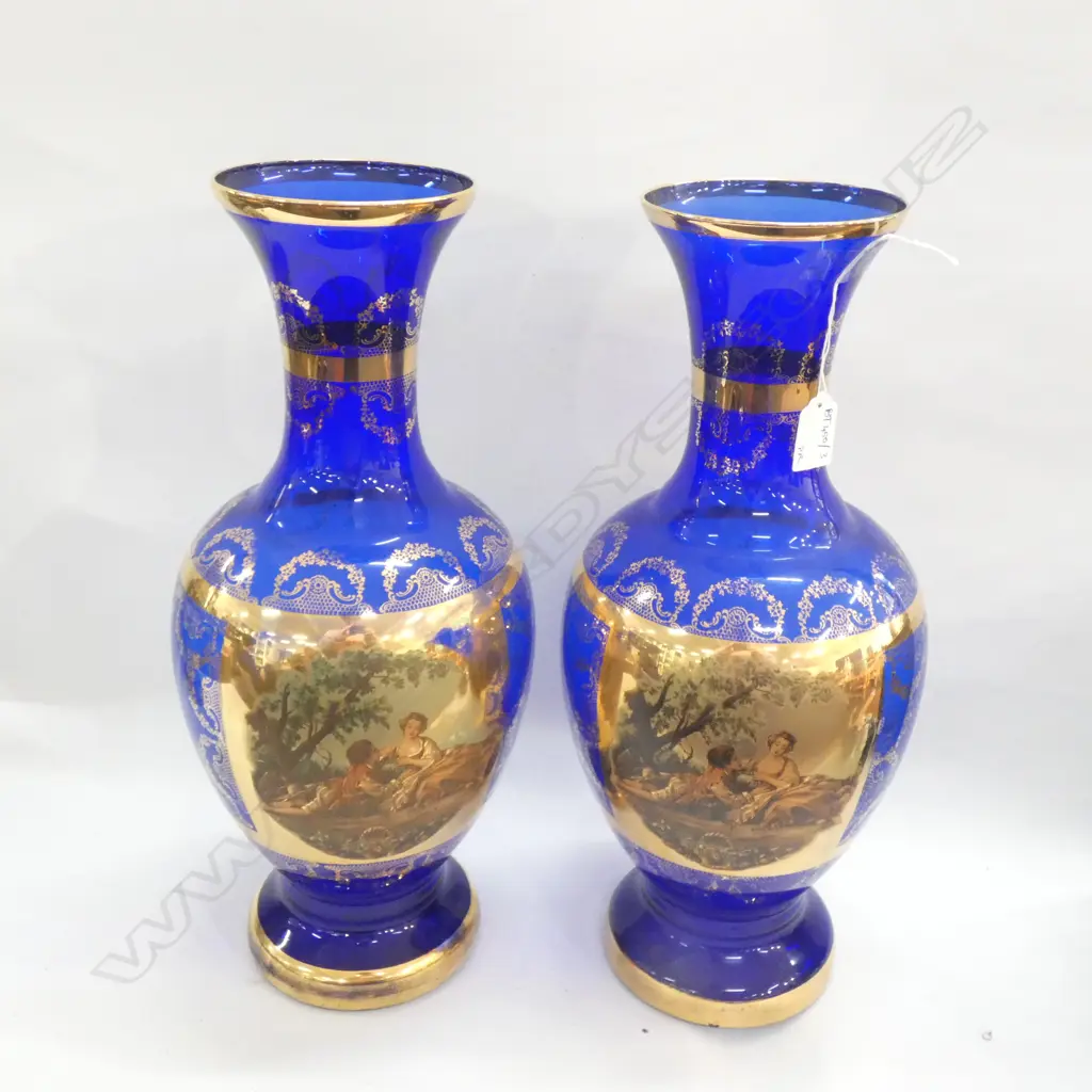 PR LARGE BLUE GLASS VASES H.430mm Image 1++