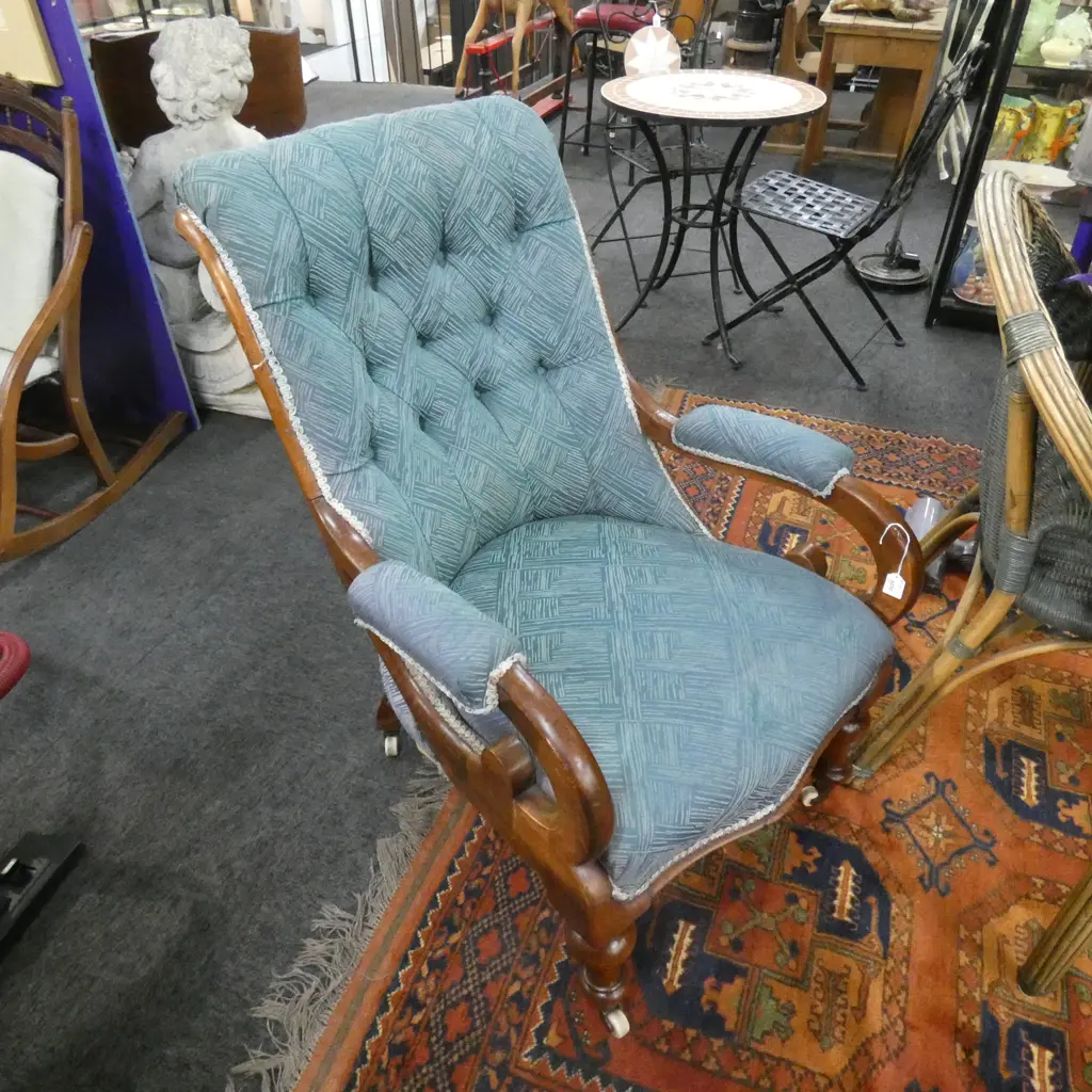 19thC NZ COLONIAL KAURI CHAIR w. REGENCY STYLE SCROLL ARMS Image 1++