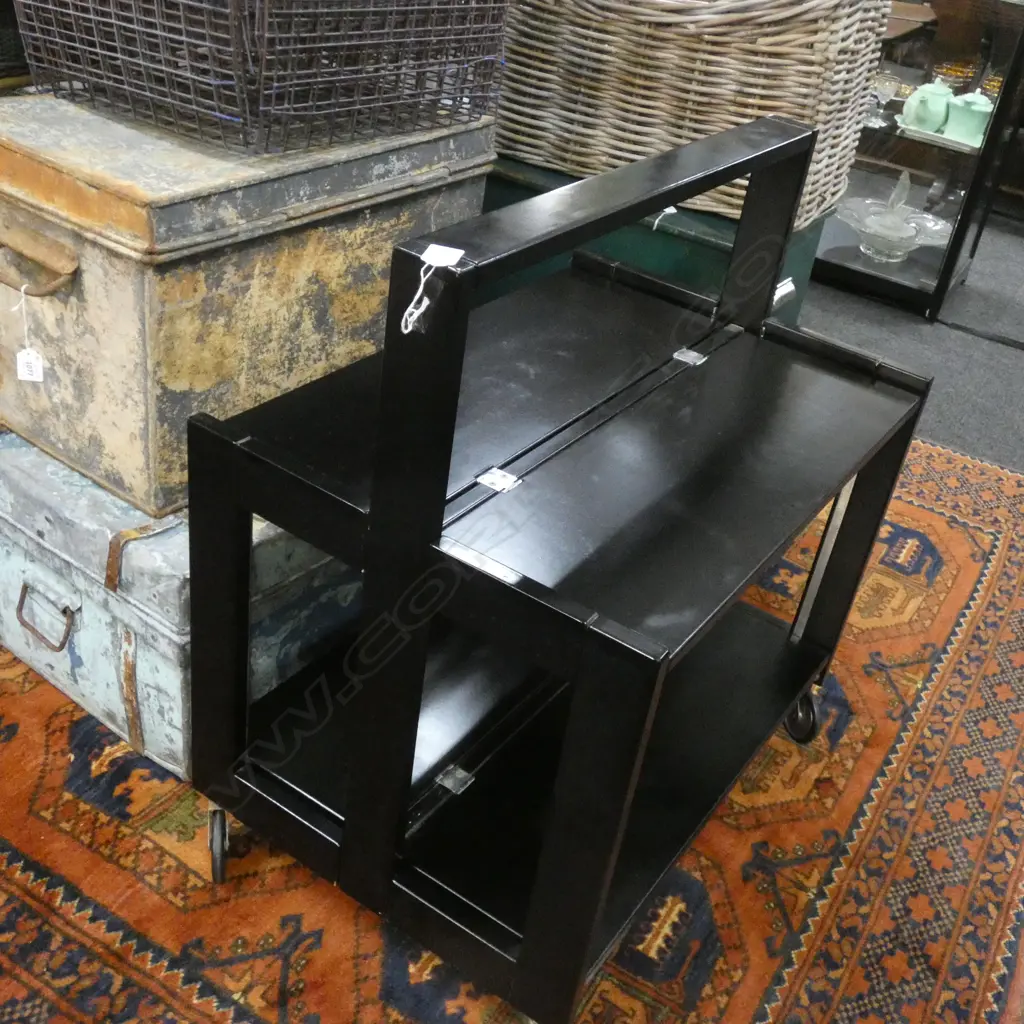 BLACK FOLDING DRINKS TROLLEY H.750mm Image 1++