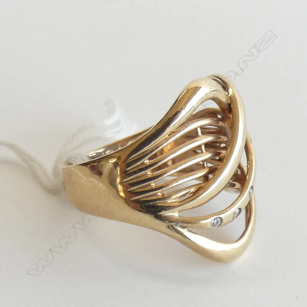 9CT MULTI BAND & DIAMOND RING 6.4gms Image 1++