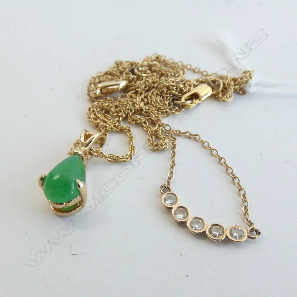 DIAMOND NECKLACE ON GP CHAIN + OTHER GP NECKLACE Image 1++