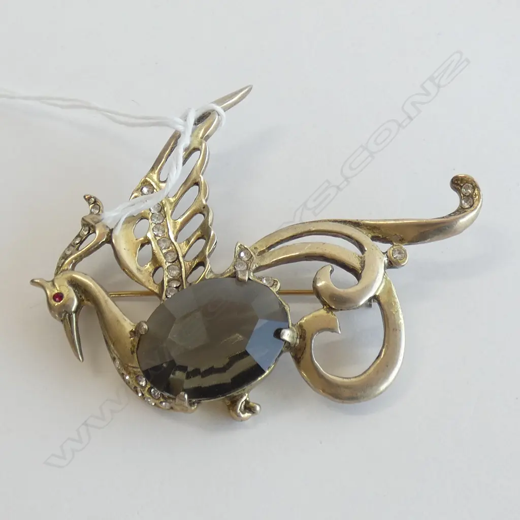 STG SILVER PEACOCK BROOCH Image 1++