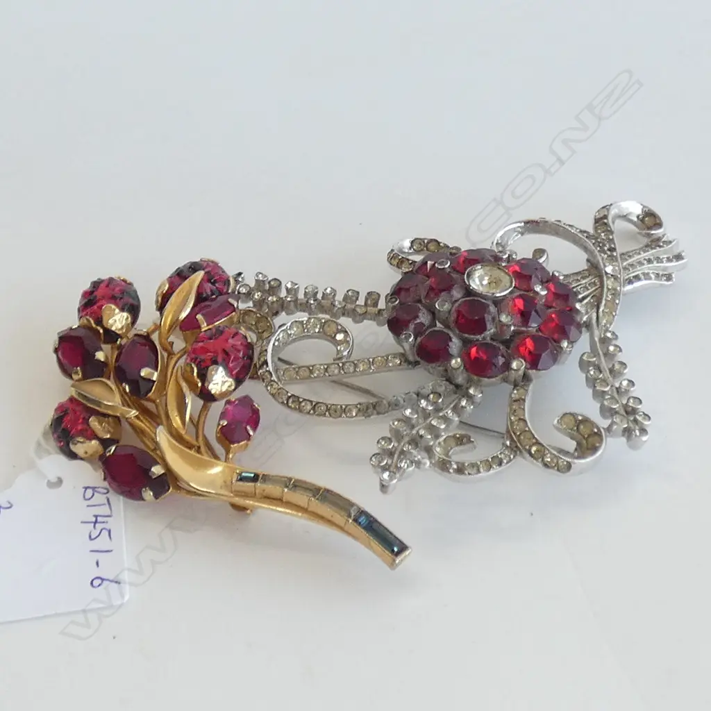 TWO LARGE COSTUME BROOCHES  AF Image 1++